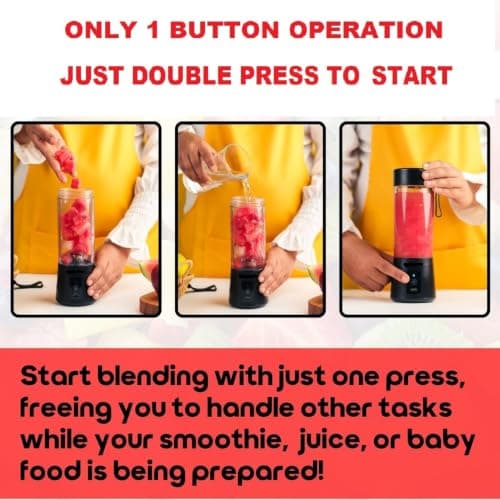 Portable Electric Blender Juicer l USB Rechargeable 6 Blades With 2000 Mah Rechargeable Battery l For Smoothies,Shakes,Juices,Lassi l For Home, Office, Gym & Outdoor Use l BPA Free-Multicolour (2) 5