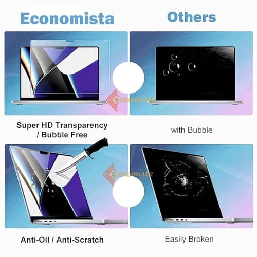 Economista [Glossy, Pack of 2] Screen Protector for MacBook Air 13 Inch [ M2 | M3 | M4 ] Chip A2681 | A3113 – Premium 9H+ HD Anti-Scratch, Anti-Fingerprint Film with Ultra-Clear Transparency and Bubbl 3
