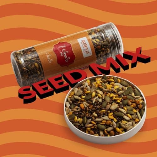 Avarya 7 Seeds Mix 200 Gms | Pumpkin Seeds, Sunflower Seeds, Watermelon Seeds, Flax Seeds, Chia Seeds, Sesame Seeds, Soy Nuts | Roasted & Salted | Superfood Blend | High in Fibre | Pack of 1 5