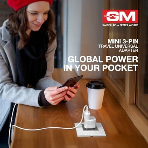 GM Modular 3005 Travel Adapter with Universal Multi-Pin Socket, 6A Adapter for Home Office and Travel Use, Shockproof Polycarbonate Body 5