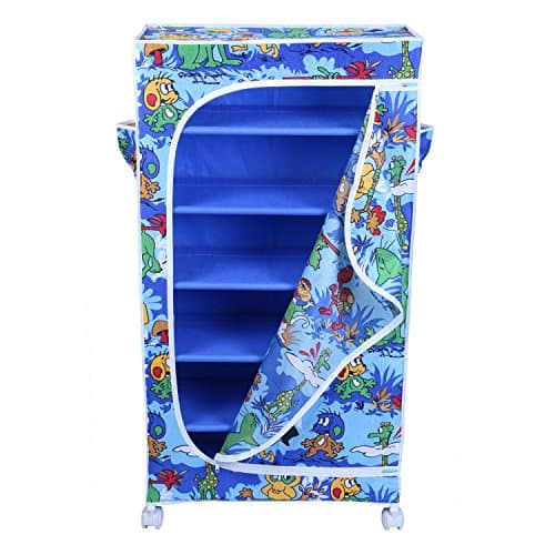 Little One's | 6 Shelves Baby Foldable Wardrobe | Jungle Blue (Made in India, ISI Certifed), LW6/AB 5
