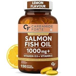 Carbamide Forte Salmon Omega 3 Fish Oil Capsules | Salmon Fish Oil Omega 3 Capsule 1000mg For Men & Women | Omega3 Fishoil Supplement For For Heart, Joints, Bones & Skin - 150 Softgels