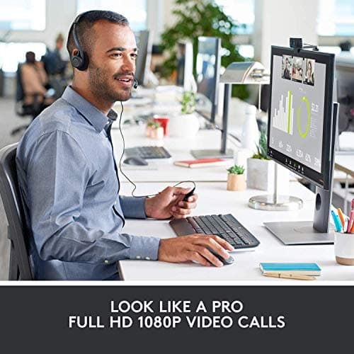 Logitech C920 HD Pro Webcam - 1080p, Optical, Full HD Streaming Camera for Widescreen Video Calling and Recording, Dual Microphones, Autofocus, Compatible with PC - Desktop Computer or Laptop - Black 2