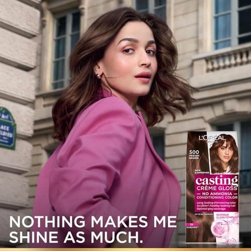 L'Oréal Paris Casting Crème Gloss Hair Color With Glycolic Gloss Complex | 5X Glossier Hair Color | Shade 535 - Chocolate | 60g + 40ml + 60g 4