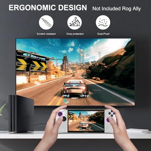 CoolShef Case for Rog Ally – Durable PC Transparent Anti-Scratch Cover with Folding Kickstand, Compatible with ASUS ROG Ally (Not Included Rog Ally) 4