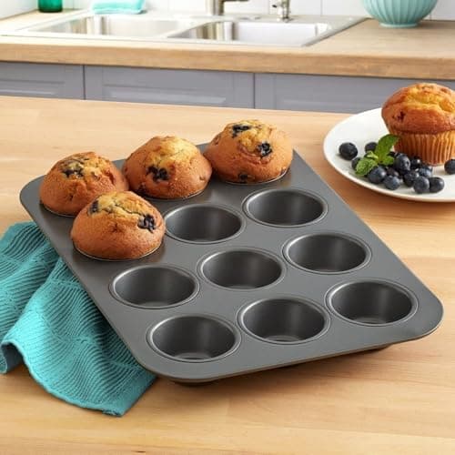 Royals Muffin Tray for Baking, BPA Free Non-Stick Carbon Steel Cupcake Tray, 446°F Heat Resistant & Easy to Clean, Microwave & OTG Oven Safe Cupcake Mould for Baking (12 Cavity) 4