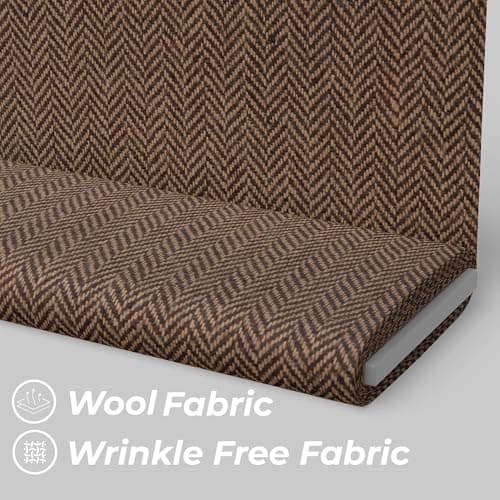 BIGREAMS Unstitched Brown Herringbone Wool Blazer Yarn-Dyed Fabric for Three Piece Suit | 58" Wide, Wrinkle Free, Best for Coat Pant, Nehru Jacket,Free Size (1.2 Meter for AS Per Your Use) 4