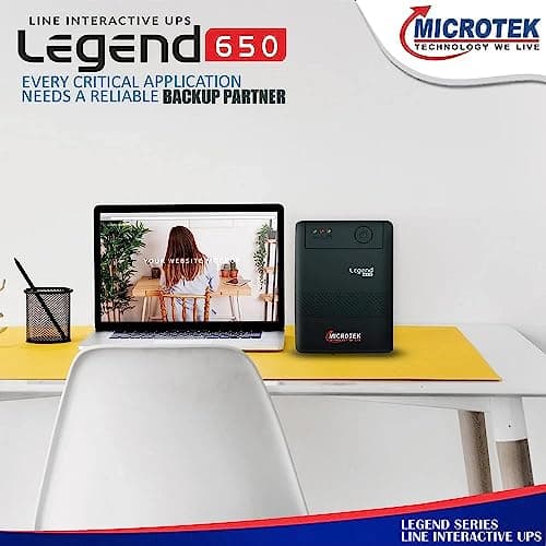 Microtek Legend 650 Line Interactive UPS 650VA/360W, Micro Processor Based UPS System, an Ideal Power Backup & Protection for Desktop PC & Home Office with 2 Years on Electronics and 1 year on Battery 3