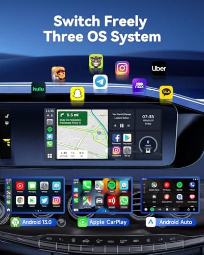 Carlinkit Tbox UHD Magic Box, HD Video Feature in The Sub-Screen, Android 13.0, HDMI Output, Qualcomm 6225 with 8+128GB, Support Wireless CarPlay/Android Auto/Ambient Light/SIM Card 3