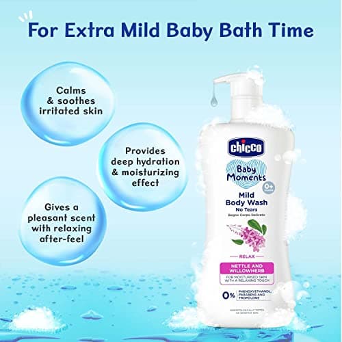Chicco Baby Moments Mild Body Wash Relax, New Advanced Formula with Natural Ingredients, No Tears & Soap-Free, Mild formula for Baby’s Body & Face Wash, No Phenoxyethanol and Parabens (500ml) 2