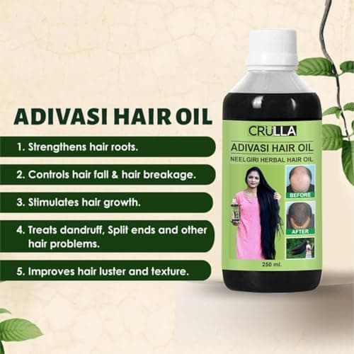 Original Aadivashi Hair Growth Oil 250 ML Ayurvedic Adiwasi Herbal Kesh tel with Natural Rosemary essential & Biotin for Control Hairfall anti-dandruff Adiwasi Hair Oil Original Pack of 1 3