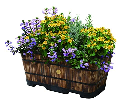 VegTrug Wood Trough Planter (Burnt Oak, Large), 1 Piece, 92 Cm X 50 Centimeters