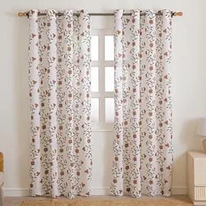 HOMEMONDE Cotton Window 5 Feet Curtains Set of 2- Floral Printed Sheer Light Filtering Curtain with Eyelets - (60 Inches, Velora Vines)