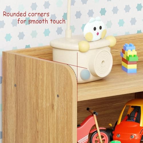 Lukzer Multipurpose 7-Section Storage Rack Bookcase | MR-008/Light Oak | Open Display Unit for Home & Workspaces (70x28x93cm) 4