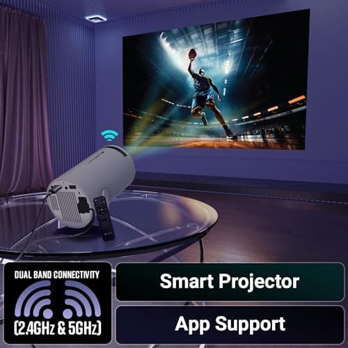Zebronics PixaPlay® 73 Android Smart Projector, 720p Native, Support 4K, OTT Apps (Netflix, PrimeVideo, Hotstar), 200° Rotatable, 3700 Lumens, Auto Keystone, Miracast, 3W Speaker, 130" Screen, WiFi|BT 4