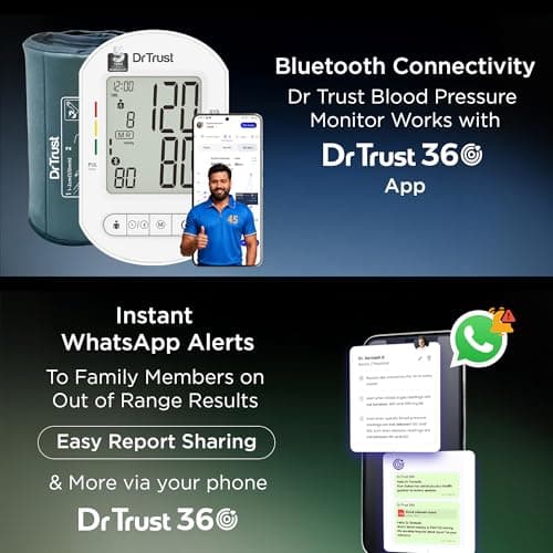 Dr Trust USA Digital BP Machine, Blood Pressure Monitoring with Bluetooth Connectivity for Accurate Measurements & Tracking via Smartphone Bp Monitor 2