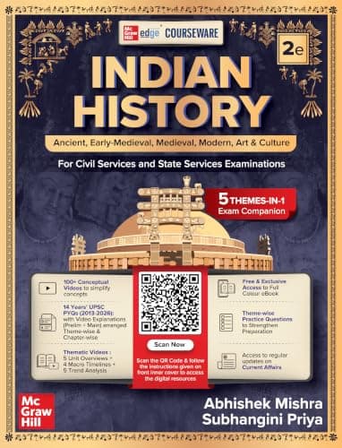 Indian History, 2e for UPSC 2026 by Abhishek Mishra | Chapter-wise 14 Years Online Prelims & Mains PYQs (2013-26) | 100+ Author Videos | 5-Themes-in-1: Ancient, Early-Med, Med, Modern, Art & Culture