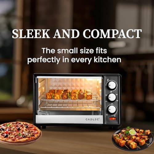 Cadlec Ovnix Multi-Function OTG for Kitchen, 28 Litre, 1500W, Oven Toaster Griller, Adjustable Temperature & Timer, Rotisserie, Bake, Grill & Toast, Oven for Baking - Black 5