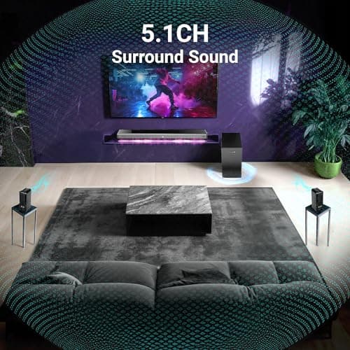ZEBRONICS Juke BAR 9510WS PRO Dolby 5.1 Soundbar, Dolby Audio, 600 Watts, Wireless (Dual Rear Satellites & 6.5" Subwoofer), Triple Driver Soundbar, Bluetooth v5.1 | HDMI (ARC) | Optical | USB | AUX 3