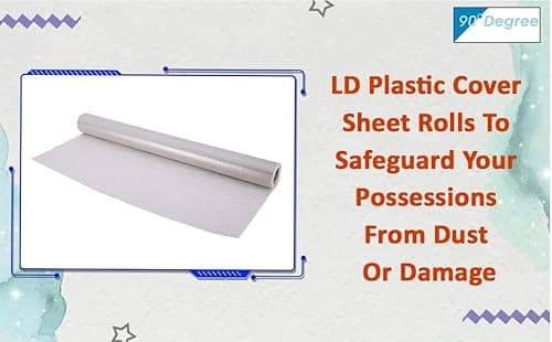 BLUE MAX LD Plastic Dust Cover Roll Sheet 44 Inch x 30 Meter | Transparent Polyethylene Sheeting Roll | Waterproof Dustproof Protective Cover | Furniture, Packing, Painting, Renovation Use 6