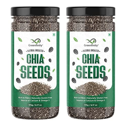 GreenFinity Raw Chia Seeds, Calcium and Protein Rich Superfood 175g (Pack of 2-350g)