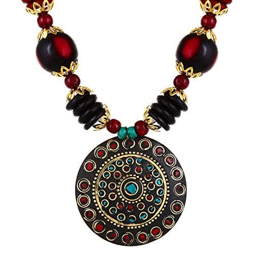 YouBella Gifts Stylish Latest Traditional Afghani Tribal Beads Multicolor Jwell Necklace Jewellery Set with Earrings for Girls and Women 3