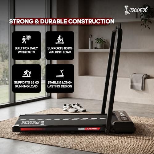 Cockatoo Alphapad 3.0 3HP Peak Walking Pad for Home, Treadmill for Home Foldable with Max User Weight 110 KG, Speed 6 Km/Hr, Grey 5