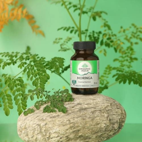A TATA Product - Organic India Moringa Capsules - 60 Veg Caps (Pack of 3), Essential Nutrition Superfood, Helps Naturally Boost Energy Level, Improves Stamina, Rich In Vitamins & Minerals 3