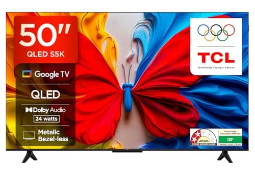 TCL 126 cm (50 inches) Metallic Bezel-Less, FHD Smart QLED Google TV 50S5K