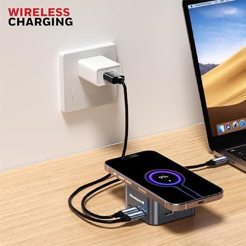 Honeywell New Launch 12-in-1 Type C Dock with 4K HDMI, MagSafe Wireless 15W, 4xUSB Ports PD 100W, Mic, Ethernet & Audio Port, SD & MicroSD Slot, All Type C Devices, Windows/MacBook 3