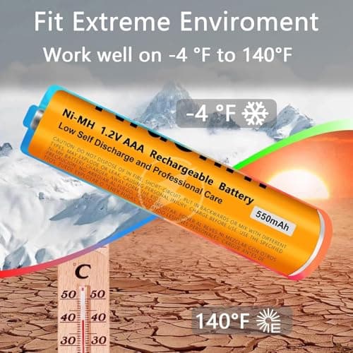 AAA Rechargeable Ni-MH Batteries, 1.2V, 830mAh, Pack of 4, Compatible with Cordless Phones, Home Electronics 4