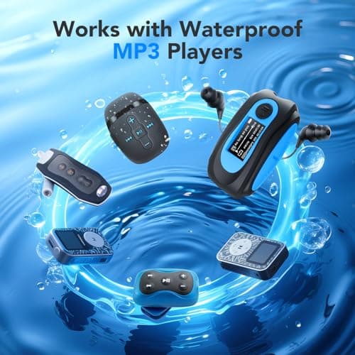 AGPTEK SE11 IPX8 Waterproof In Ear Wired Earphones, Coiled Swimming Earbuds with Stereo Audio Extension Cable, Black 3