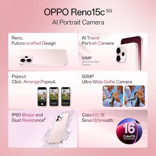 Oppo Reno15c 5G (Twilight Blue, 8GB RAM, 256GB Storage) with No Cost EMI/Additional Exchange Offers 2