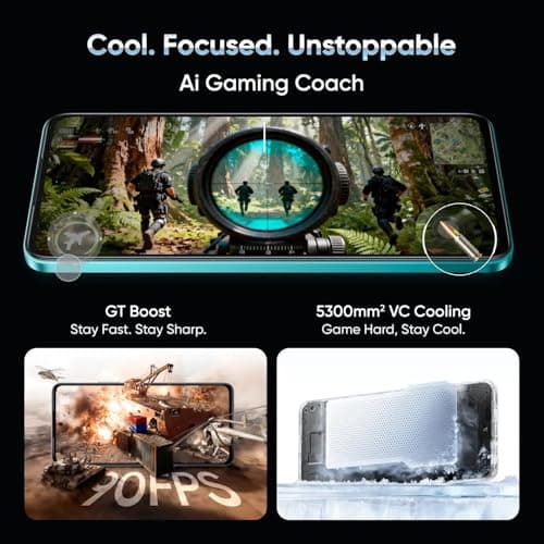realme P4X Smartphone 6.72 inch 144Hz Display 7000mAh Titan Bettery 45W Fast Charge 6GB RAM 128GB ROM Dimensity 7400 Ultra 5G Chipset IP64 Waterproof Dual SIM (Lake Green) 3