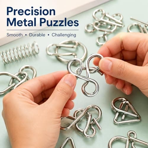HEAVY DRIVER 36 Pcs Metal Wire Brain Teaser Puzzle Set – IQ Mind Challenge Games for Kids & Adults | Educational Problem Solving & Logic Puzzles | Fidget & Untangling Toy Set 2