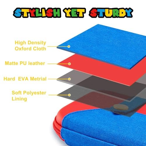 OIVO INDIA EVA Travel Case Pouch Compatible with Nintendo Switch and for Switch OLED Console, Portable Travel Carry Case for Switch/Switch OLED, Protective Box, Red 4