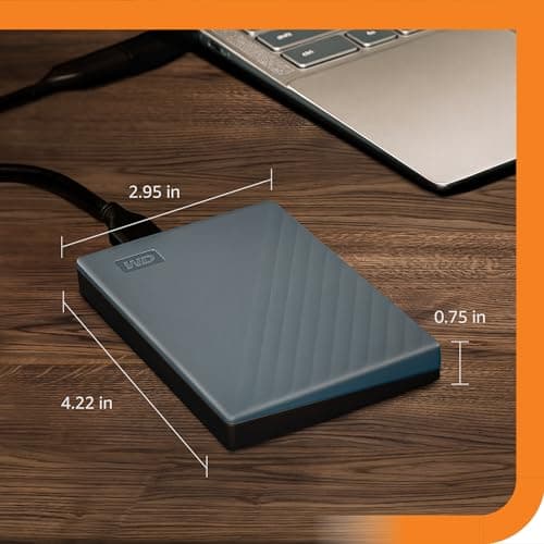 WD Western Digital My Passport 5TB Grey- Portable Hard Drive, Works with USB-C 2