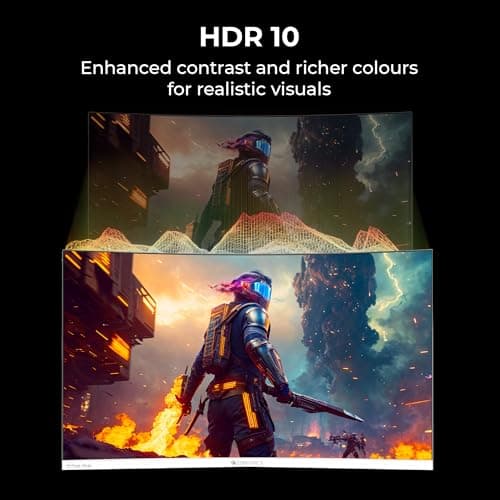 Zebronics 31.5 Inch FHD Curved Gaming Monitor with 220Hz, 300 nits, 1ms MPRT, HDR10, 1080p, Adaptive Sync, HDMI & DP Port, USB, Built-in Speakers, Wall Mountable, Bezel-Less Design (AC32FHD) 4