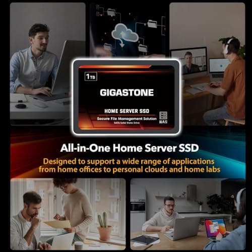 Gigastone 【NAS Certified】 Home Server SSD 1TB (2-Pack) Up to 550MB/s TLC Flash with SLC Caching 24/7 Reliable for Gaming/PC/NAS SSD 3-Year Warranty 2.5" SATA Internal Solid State Drives RAID Disk 3