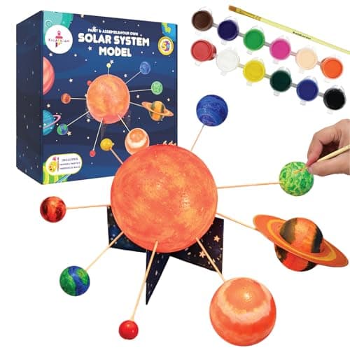 Kalakaram DIY Solar System Model Kit for Kids | DIY Space Toy for Kids Ages 5+ | Paint & Assemble Solar System Set | STEM Educational Toy for Projects & Science Facts | Learning & Craft Activity Kit