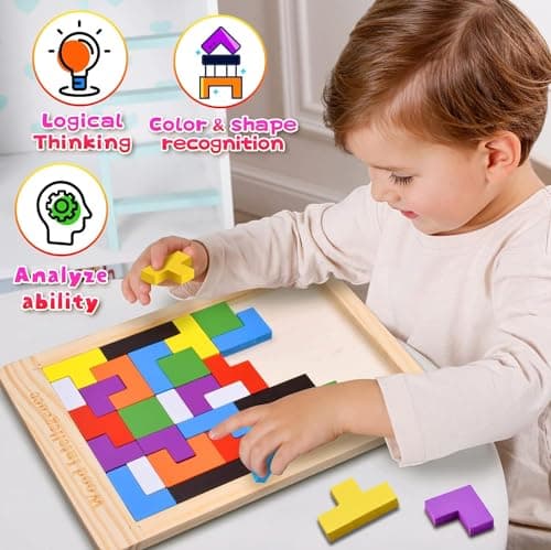 Niwlix Wooden Russian Blocks Puzzles for Kids Adults, Wood Intelligence Kids Toys for 2-5 Years Boy,Wooden Puzzles Brain Teasers Toy Educational Gift for 7-10 Years 2