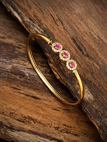 ZAVERI PEARLS Gold Plated Cubic Zirconia Studded Kada For Women-ZPFK9212 3