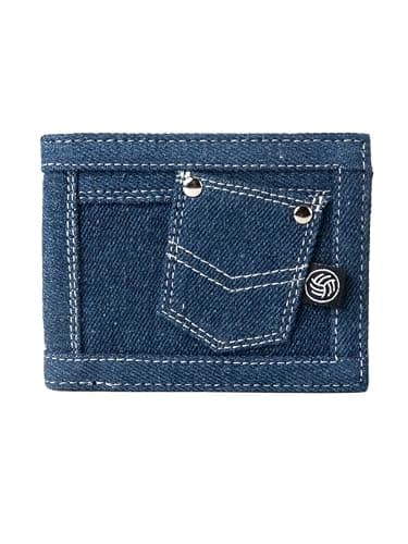 Bacca Bucci Denim Dash Bifold Wallet– Jeans Inspired Wallet for Teens & Gen Z Blue 5