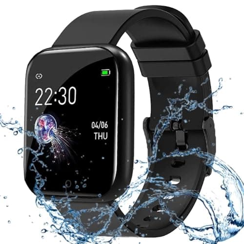 MARVIK Smart Watch for Kids, Men, Boys, Girls, and Women, ID116 Plus 2025, Latest for Android and iOS Phones, IP68 Waterproof with Daily Activity Tracker, Heart Rate Sensor, Sleep Monitor - Black