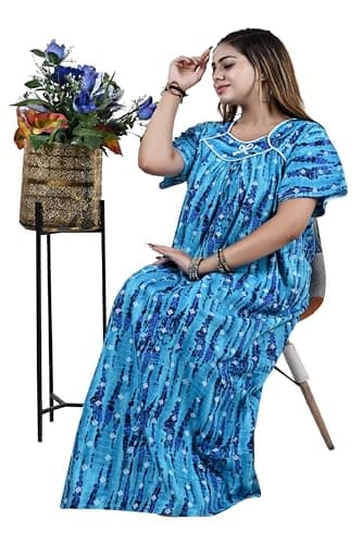 Bejod's Collection Women’s Cotton Nighty Combo Pack of 2, Full Length Printed Maxi Night Gown, Soft Breathable Sleepwear for Women, Plus Size XL, XXL, 3XL 4