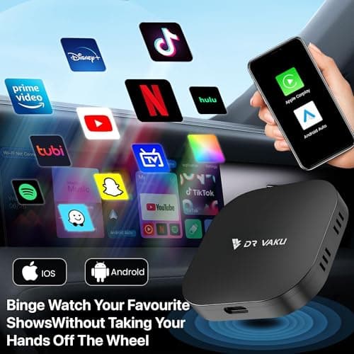 DR VAKU MUSEPRO 2025 Upgraded Wireless CarPlay Adapter, 5-in-1 Apple & Android Auto Device Supports Netflix/YouTube/TF Card, Magic Ai Box for Cars from 2016 & iPhone iOS10+ 5