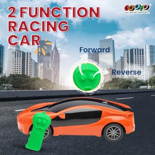 Gooyo GY-6328-11 Hi-Speed Racing Car Toy with 3D Lighting Feature | 3D Lights Famous Remote Control Car Toy for Kids | Orange | 3xAA Battery (Not Included) | Gift Box Packaging 2