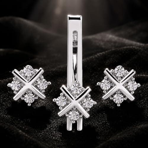 MEENAZ Men Jewellery Cufflinks for men formal Shirt Diamonds Crystals Tie pin for Mens in a Gift Box Valentines Day Gifts Silver Cufflink,Tie pin Combo Cuff link Set accessories for man -102 4