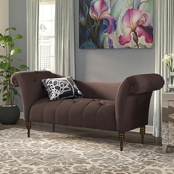 Rosewood 2-Seater Settee Sofa Diwan Couch for Home and Living Room