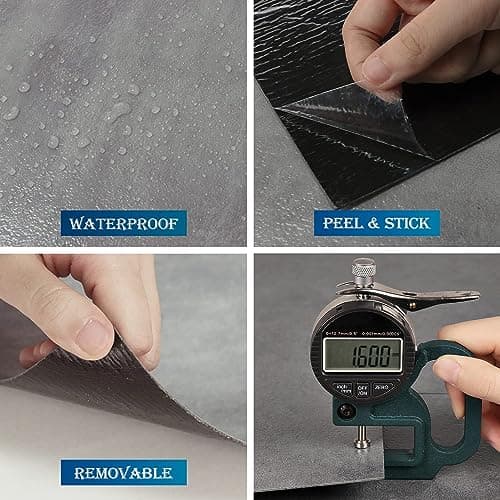 Store2508 Vinyl PVC Flooring Tiles Textured Marble Pattern Self Adhesive Peel & Stick Vinyl Flooring, 8 Tiles, 18 Square feet (Grey Marble) 4